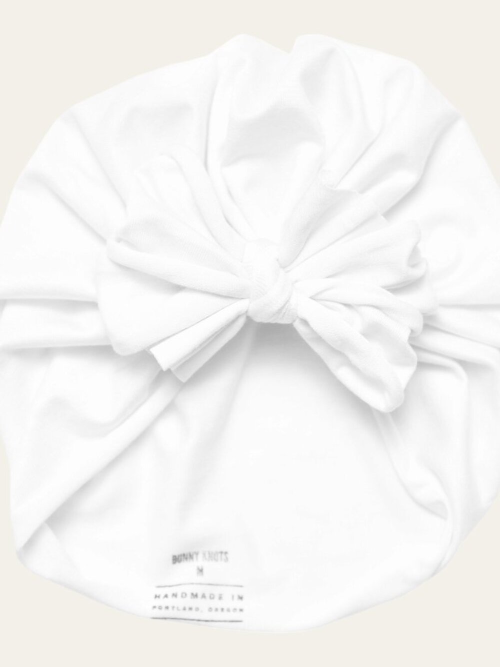 Bunny Knots Betty Modern White Classic Headwrap w/ Raga Bow NB